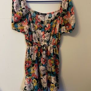 Zara mini floral dress with cinched waist